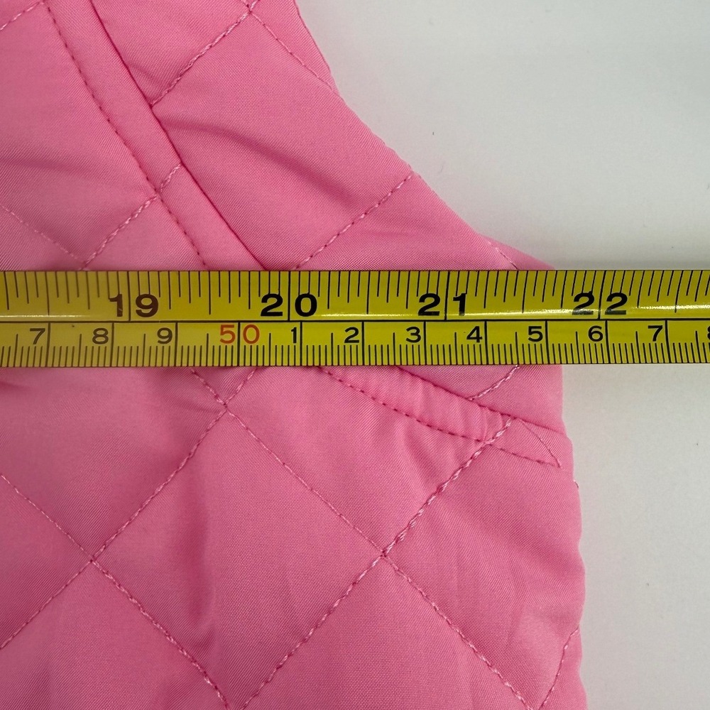 Jess Lea Women's Large Twila Quilted Tie Vest Pink Diamond Pattern Sleeveless - Picture 7 of 9